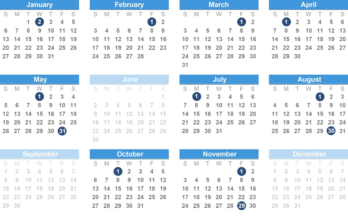 2020 Usps Pay Periods Template Calendar Design