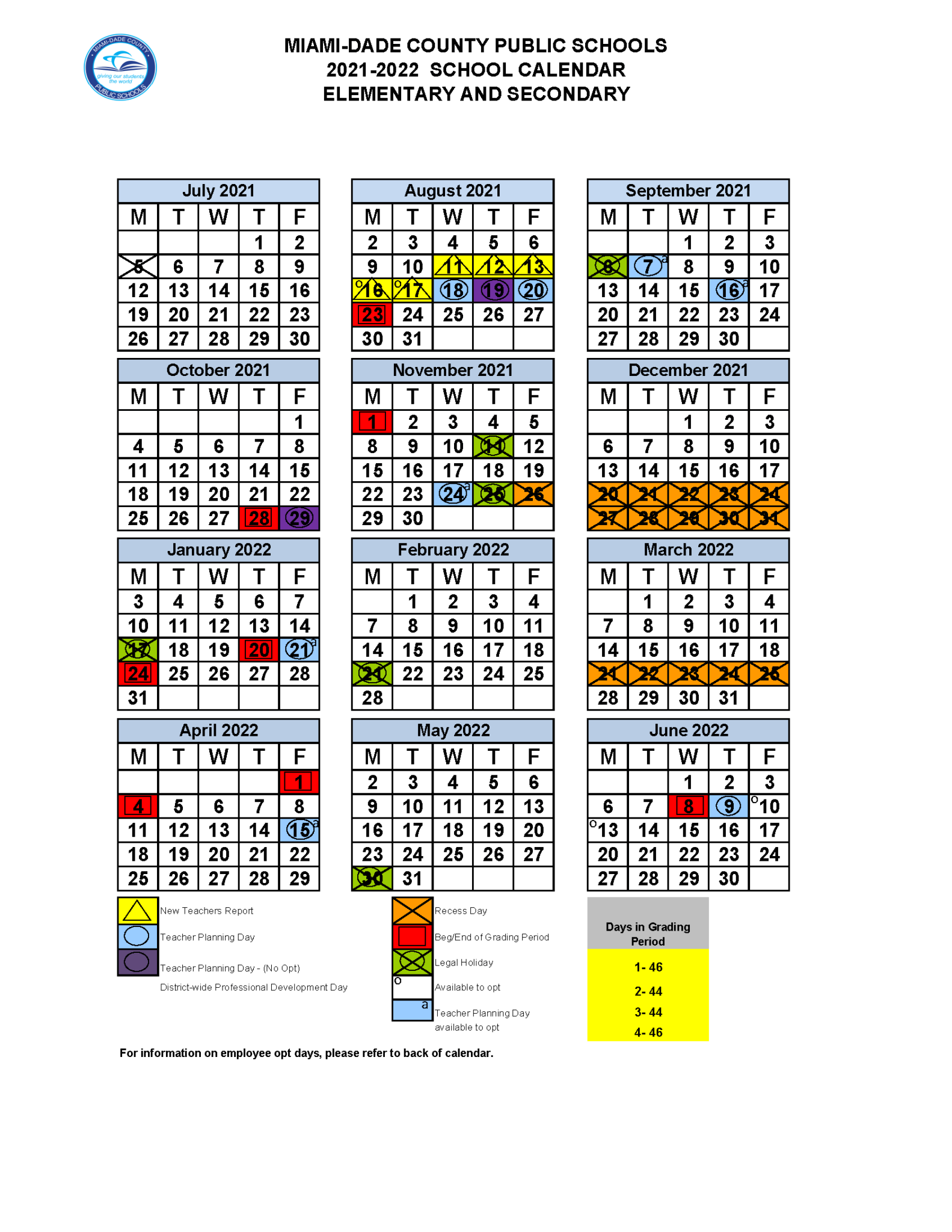Calendario Escolar Miami Dade 2023 - 2023