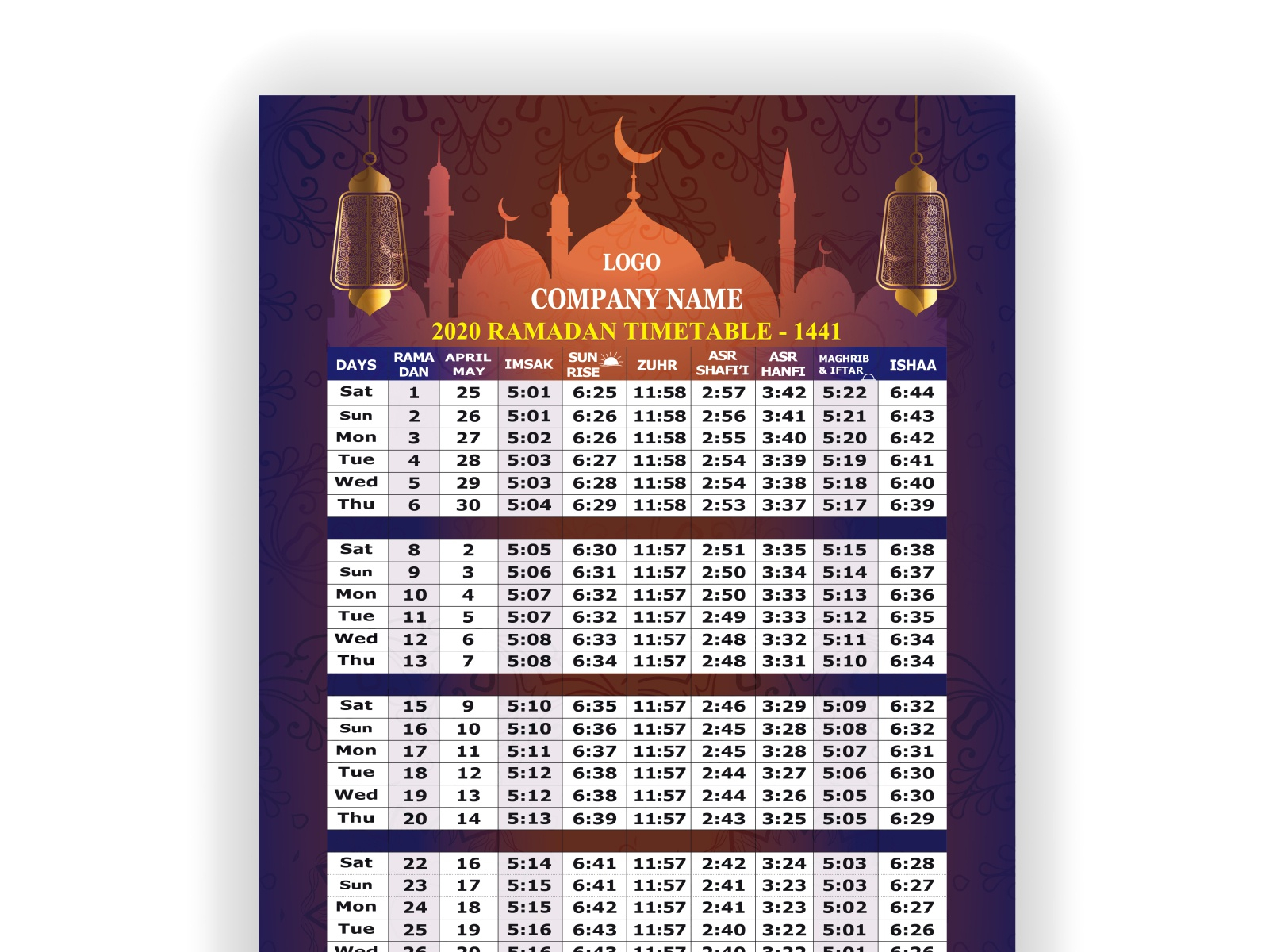 Ramadan 2024 Calendar - 2024 Calendar Printable