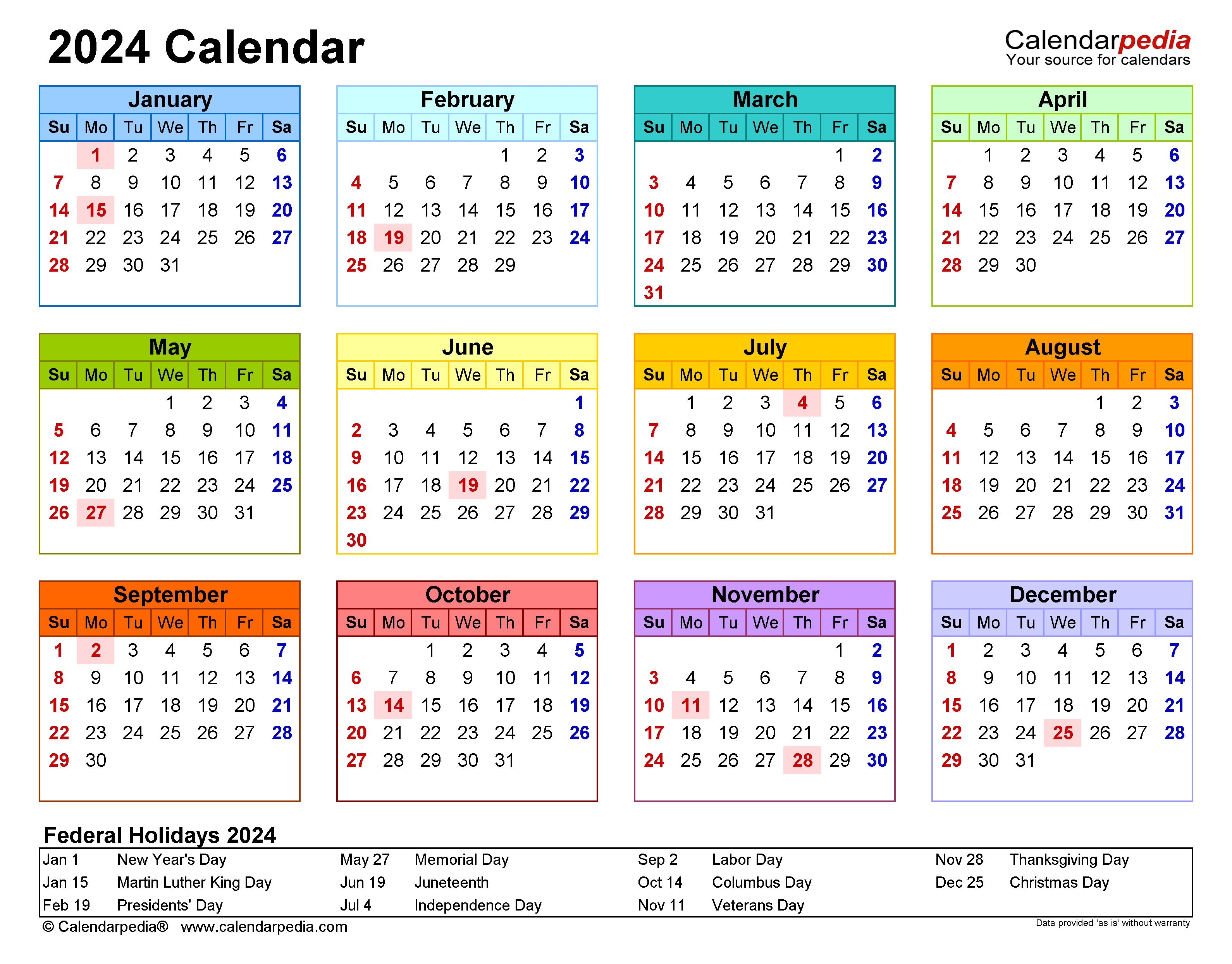 2024 Us Calendar - 2024 Calendar Printable