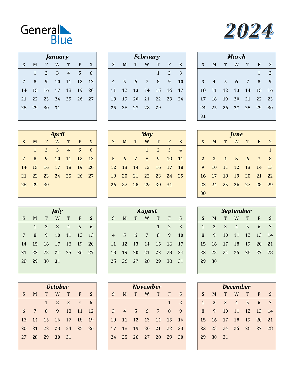 2024 Calendar Printable Pdf 2024 Calendar Printable