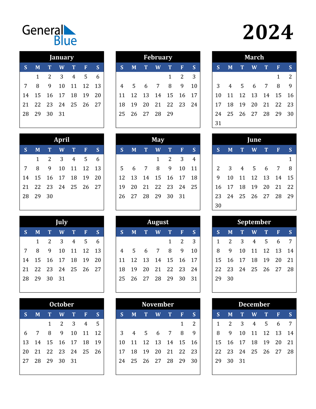 2024 Downloadable Calendar 2024 Calendar Printable