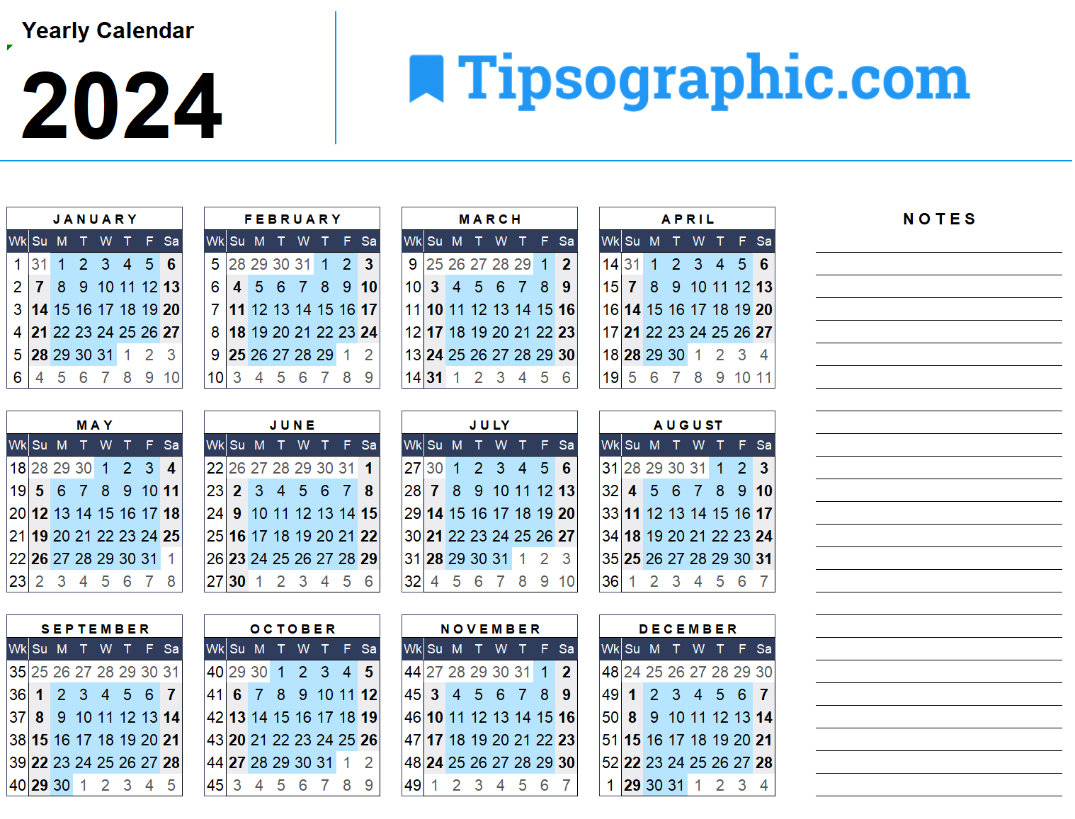 2024 Calendar Templates Images Tipsographic 3 