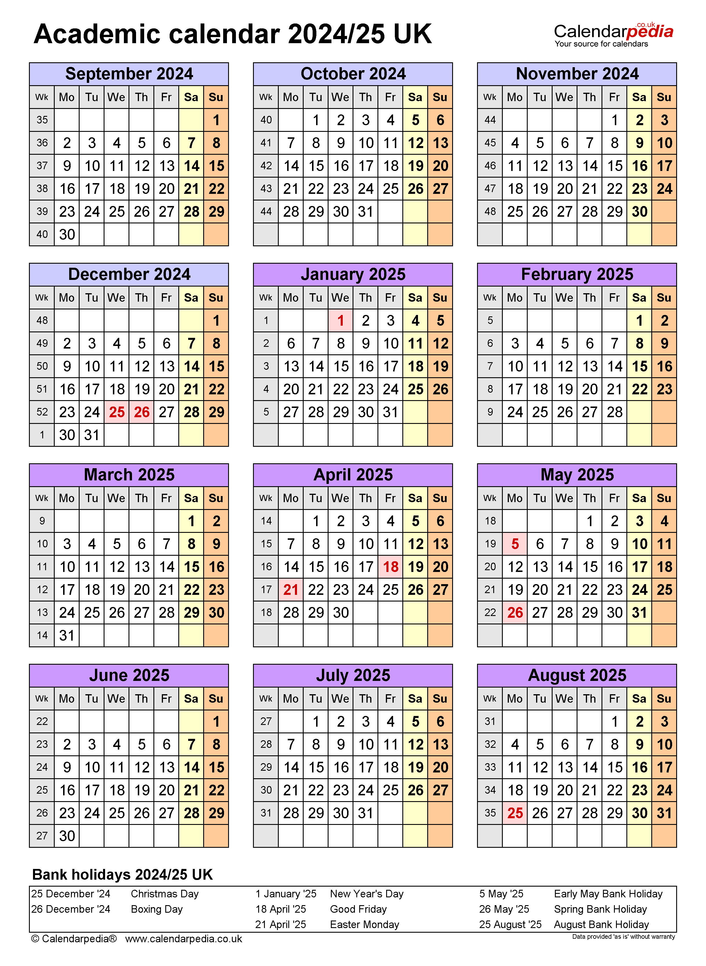2025 And 2026 Academic Calendar Editable