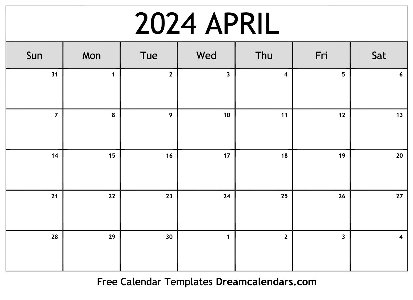 April 25 2024 Calendar 2024 Calendar Printable