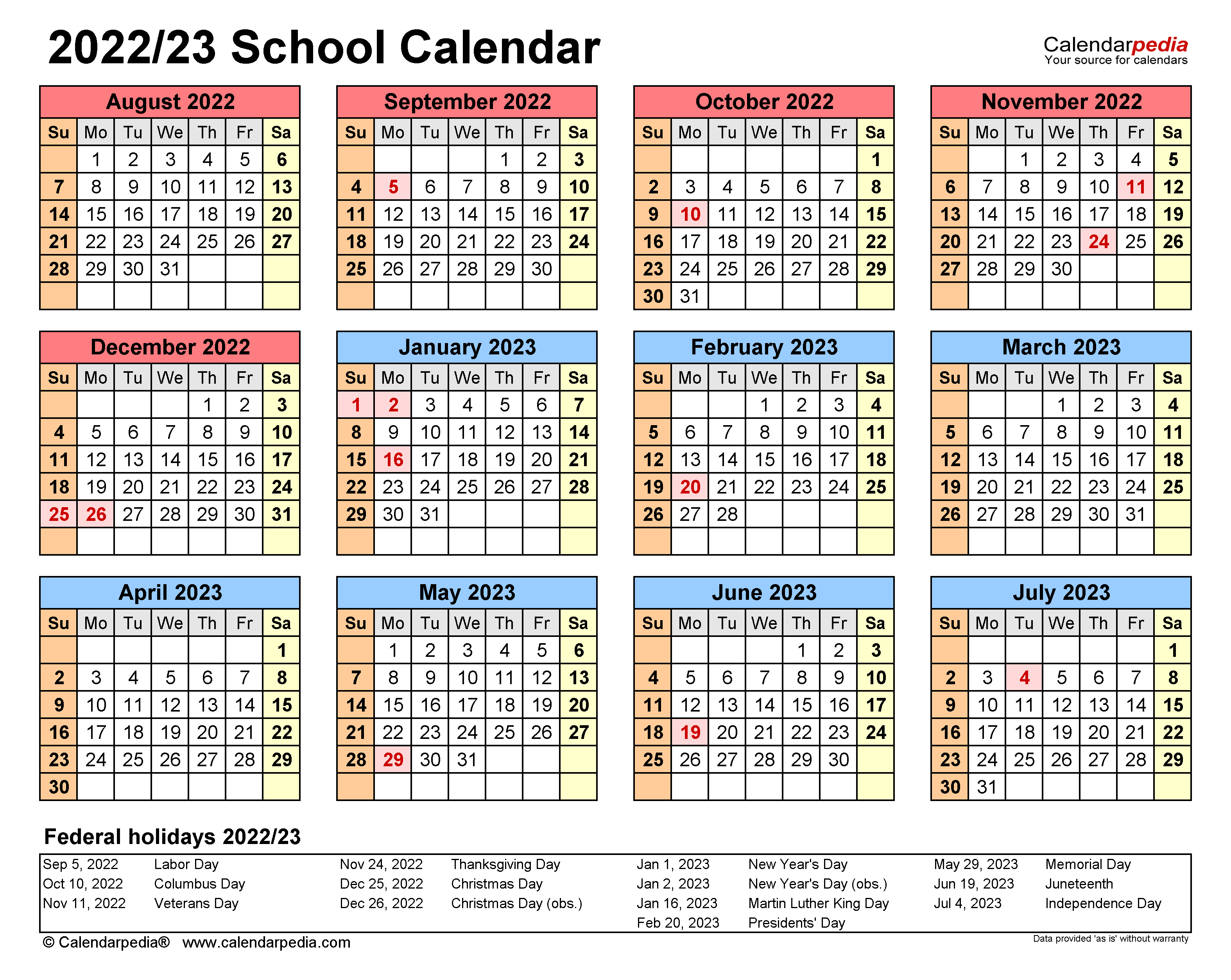 Pitt 2022-23 Academic Calendar - Customize and Print