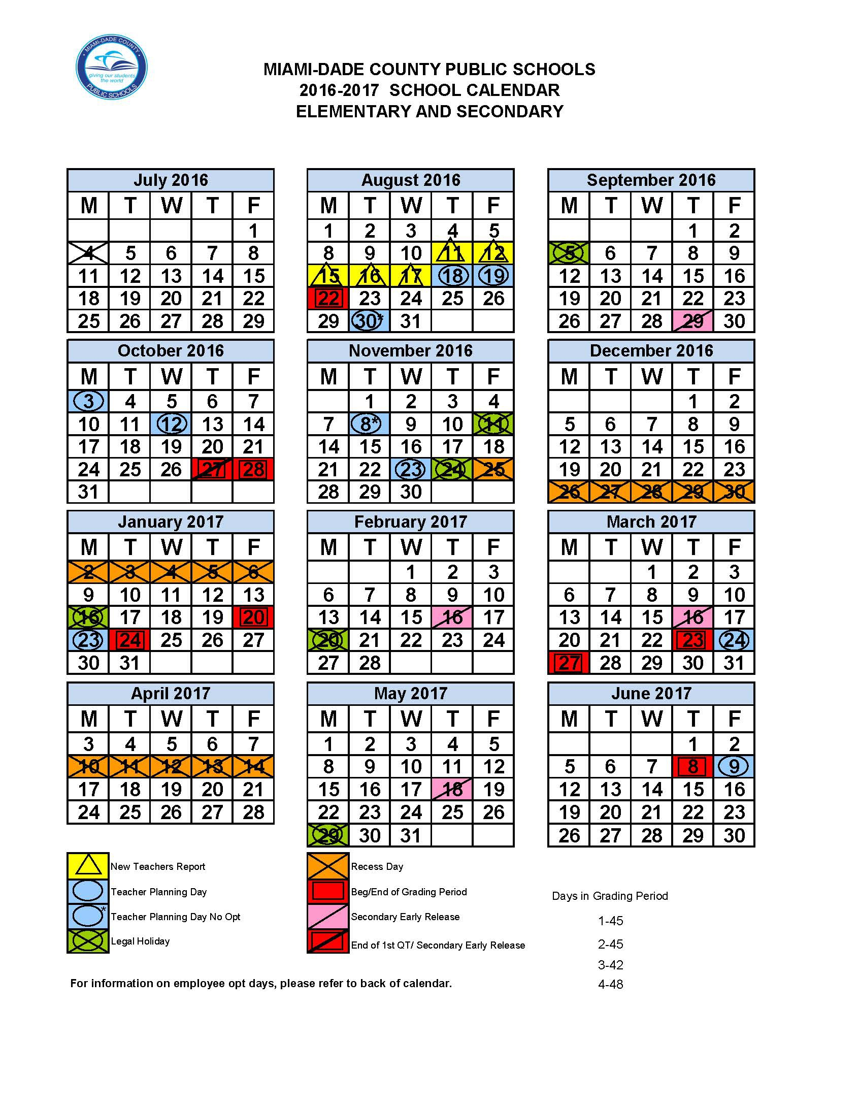 2021 2022 Miami Dade And Broward School Calendars - 2024 Calendar Printable