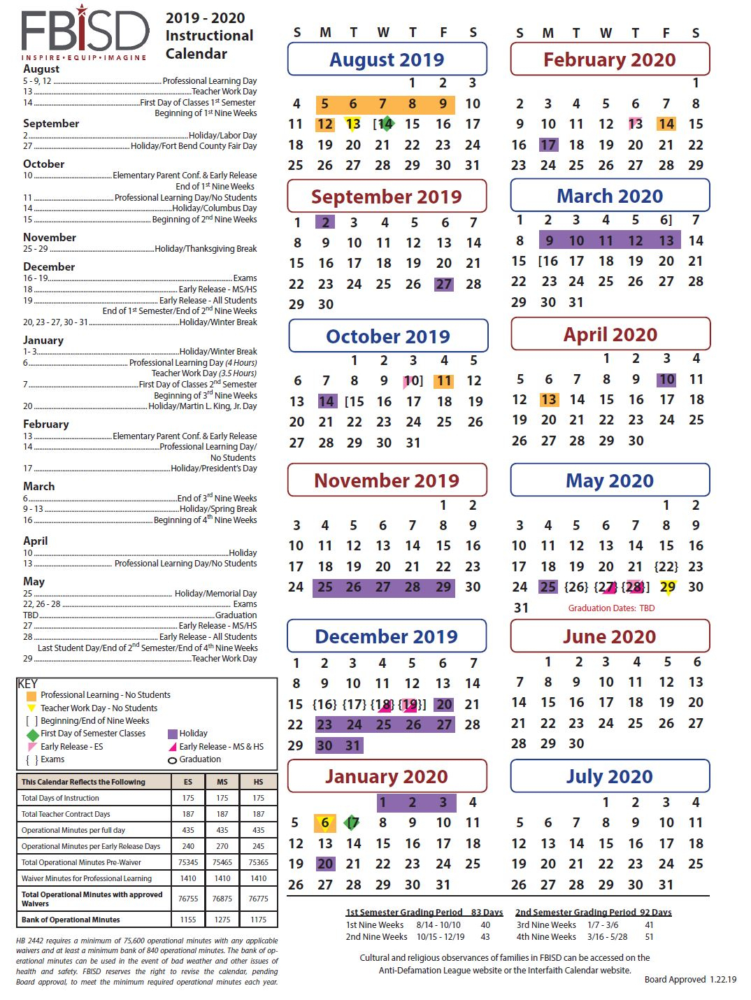 FBISD Releases Newly Approved School Calendar Kiiitv 2024 Calendar