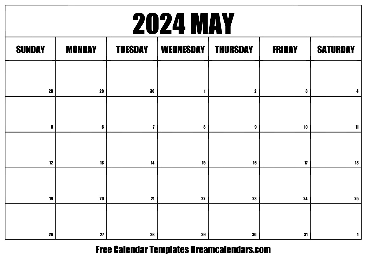 May Calendar 2024 2024 Calendar Printable