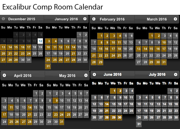 Myvegas Room Rewards Calendars Mark S Las Vegas 1 