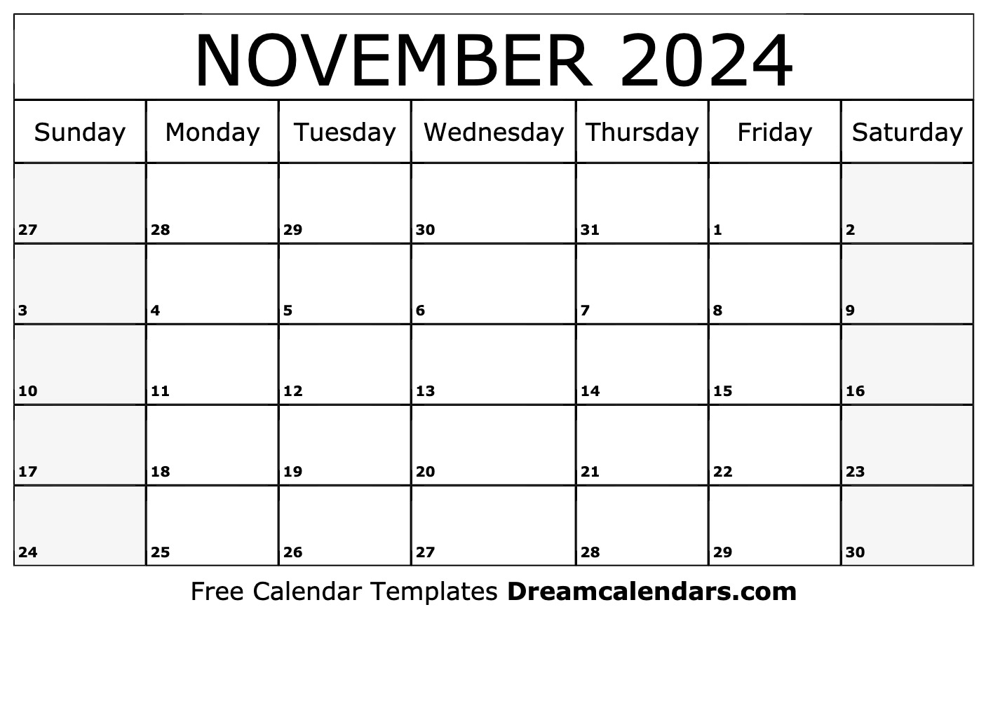 November 2024 Calendar Free Blank Printable Templates 2024 Calendar