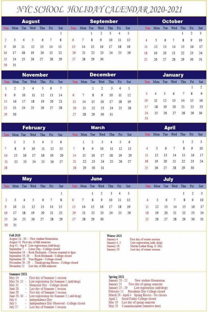 Nyc Doe Calendar 202425 2024 Calendar Printable