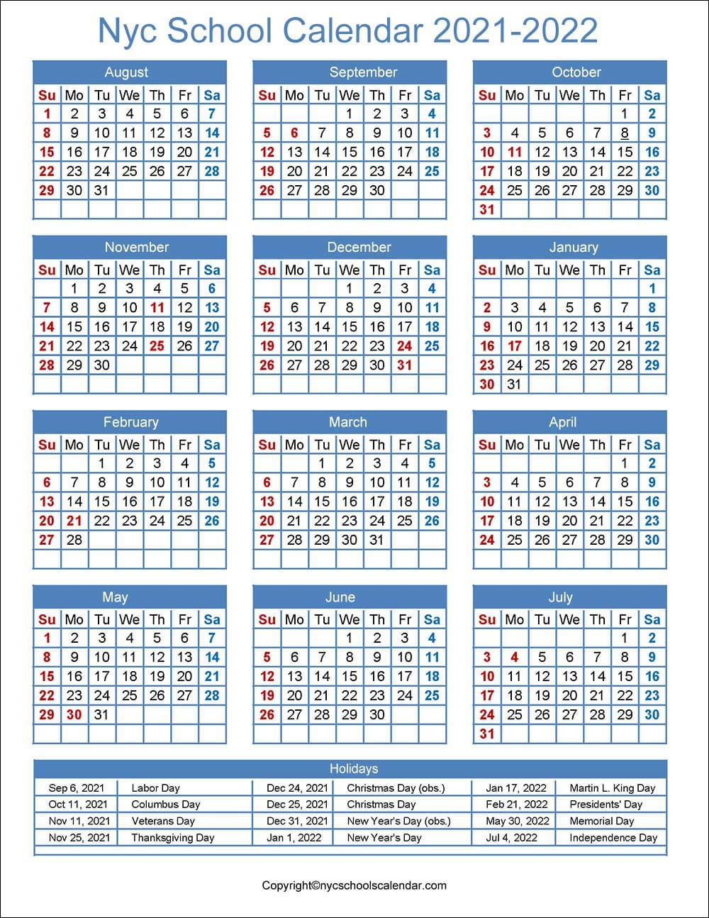 Nyc 2021 And 2024 School Calendar - 2024 Calendar Printable
