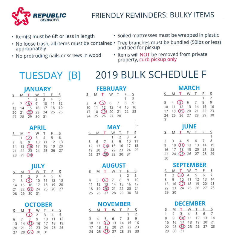 Republic Services Las Vegas Bulk Pickup Calendar 2019 2024 Calendar