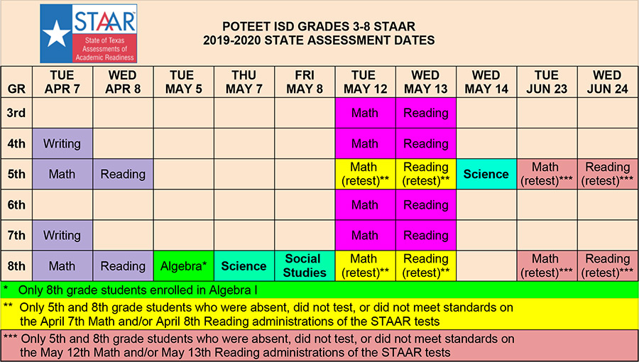 Staar Testing Calendar 2024 2024 Calendar Printable