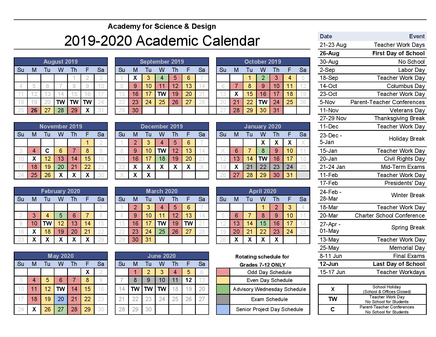Uc Berkeley 2019 2020 Academic Calendar Calendar Inspiration Design