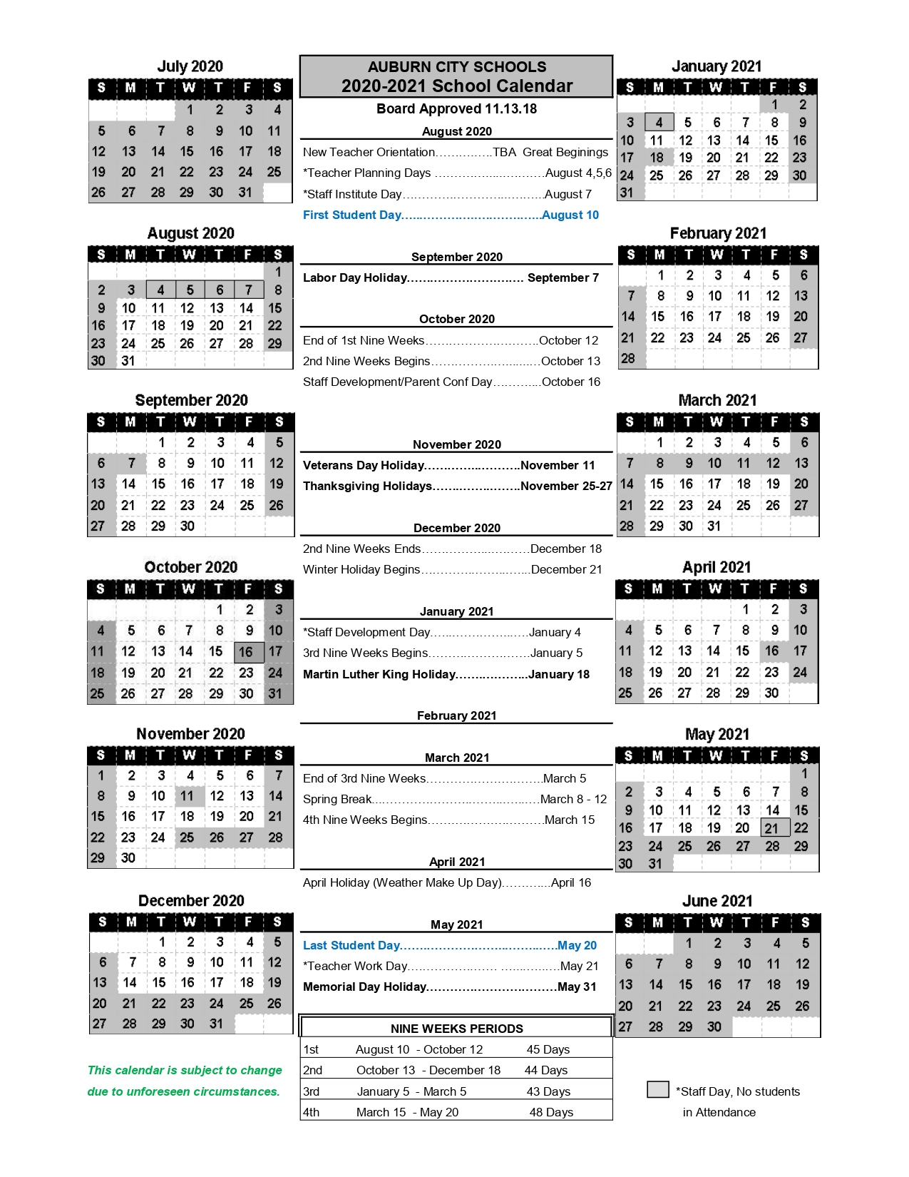 Auburn Academic Calendar 2024 - Printable Word Searches
