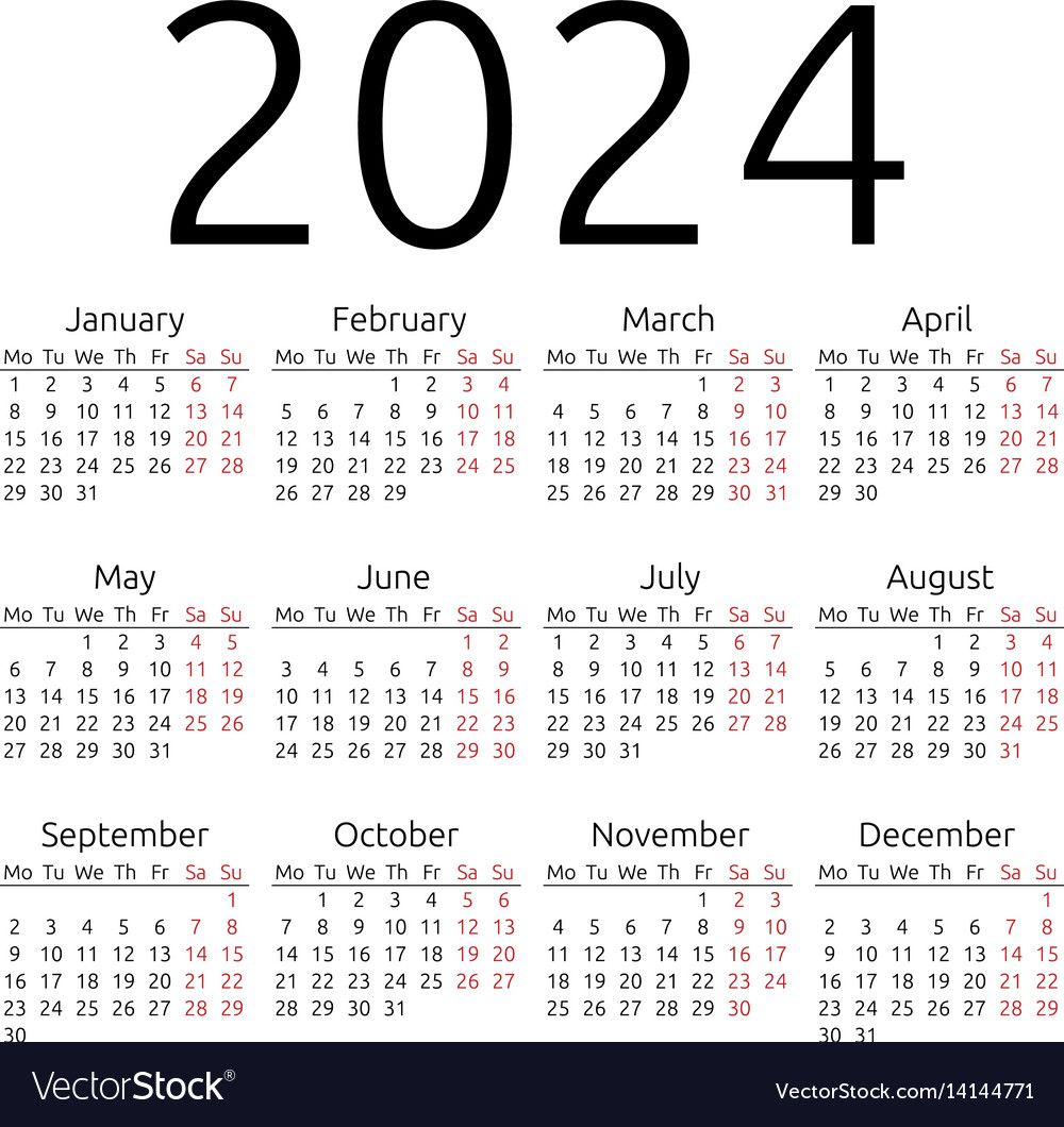 2024 Calendar At A Glance 2024 Calendar Printable