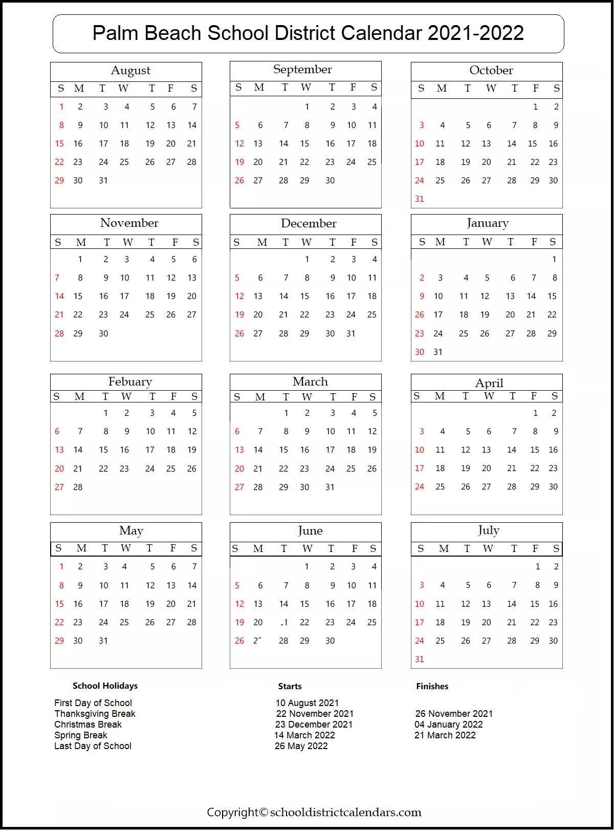 Palm Beach School Calendar 202425 2024 Calendar Printable