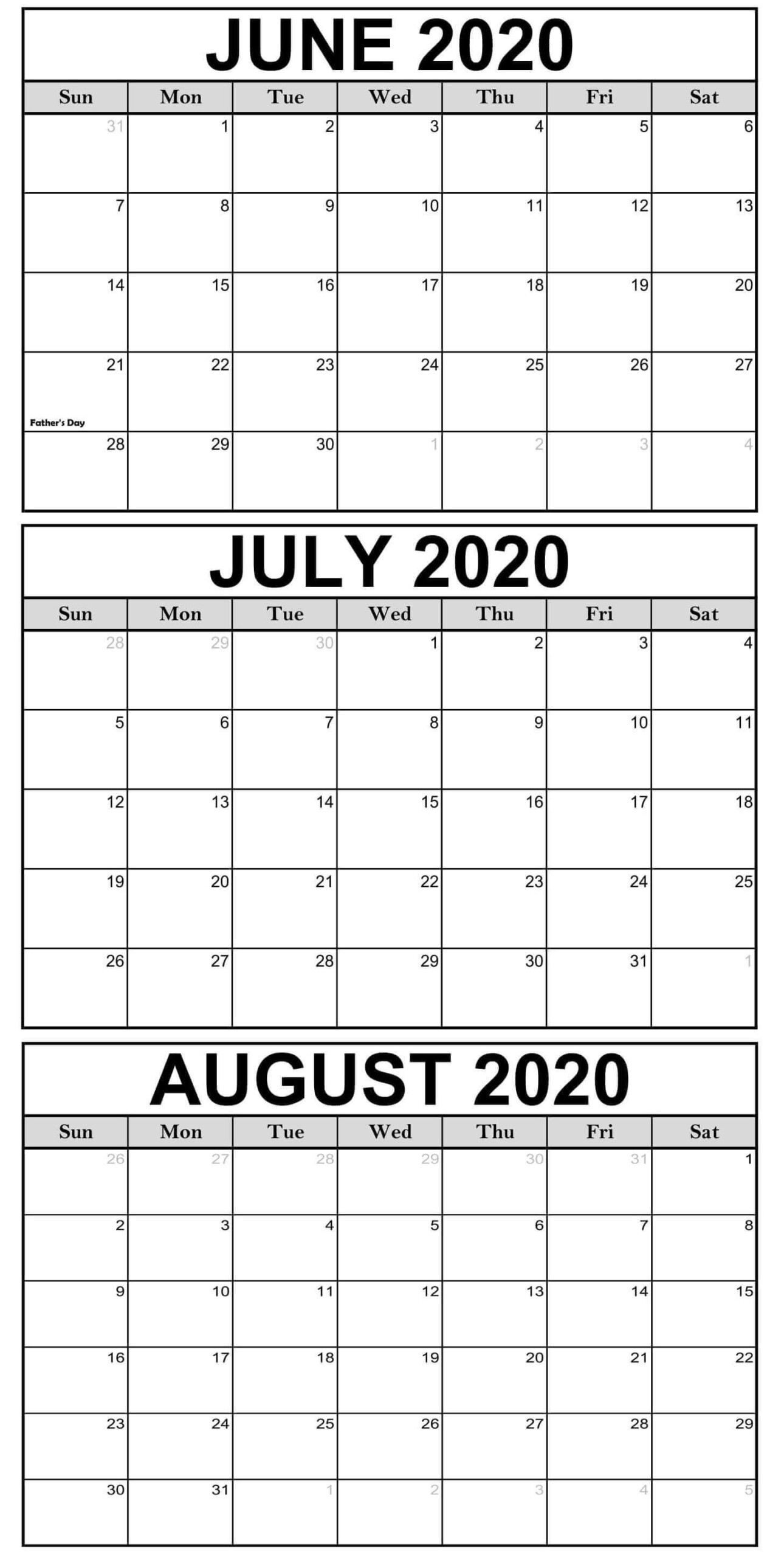 June July August 2024 Calendar Printable 2024 Calendar Printable