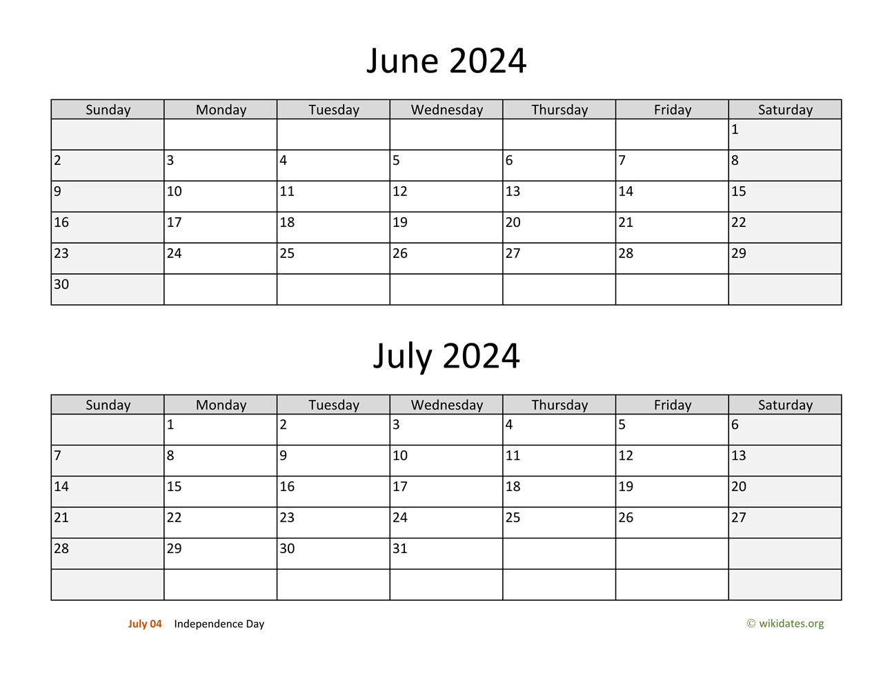 June 2024 Calendar 2024 Calendar Printable