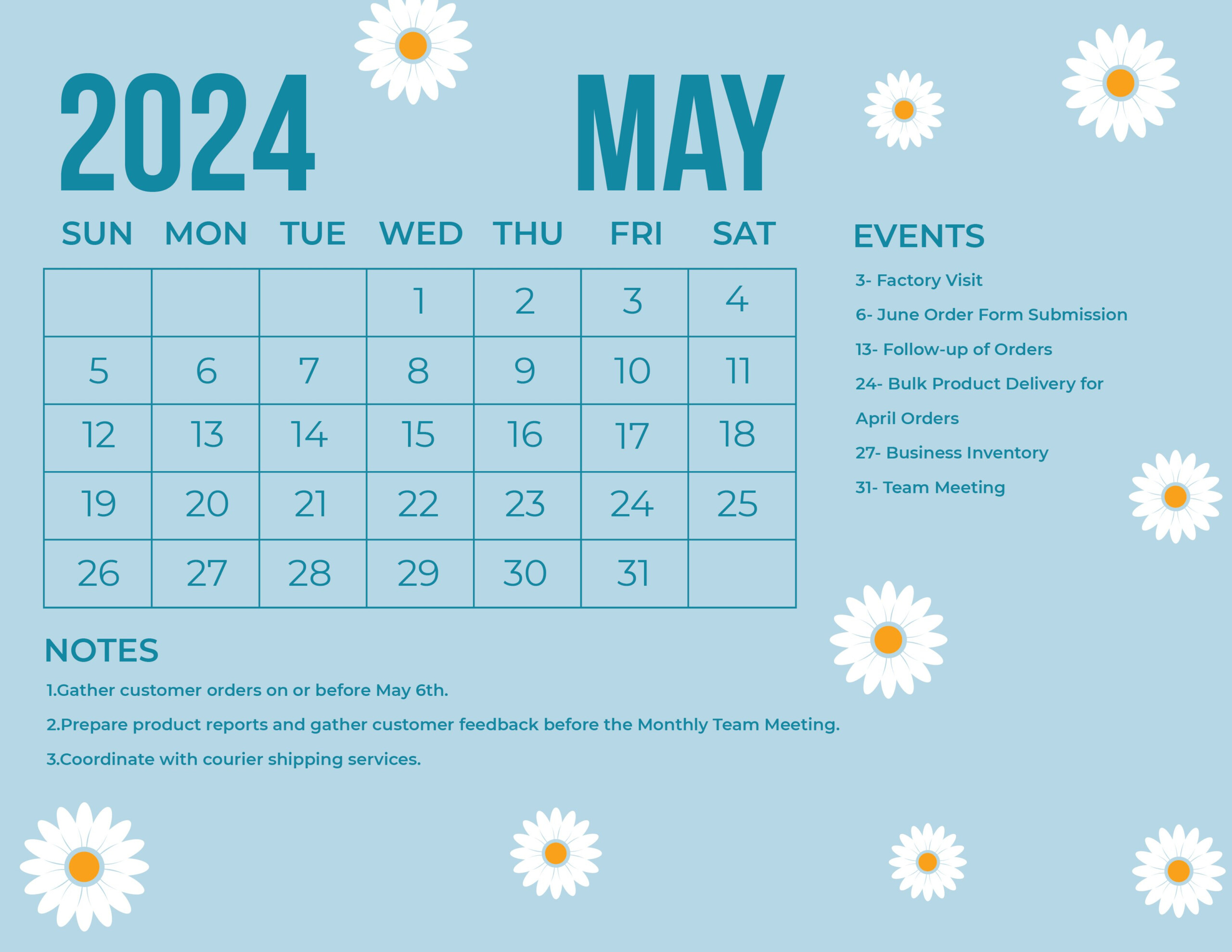 2024 Calender May 2024 Calendar Printable
