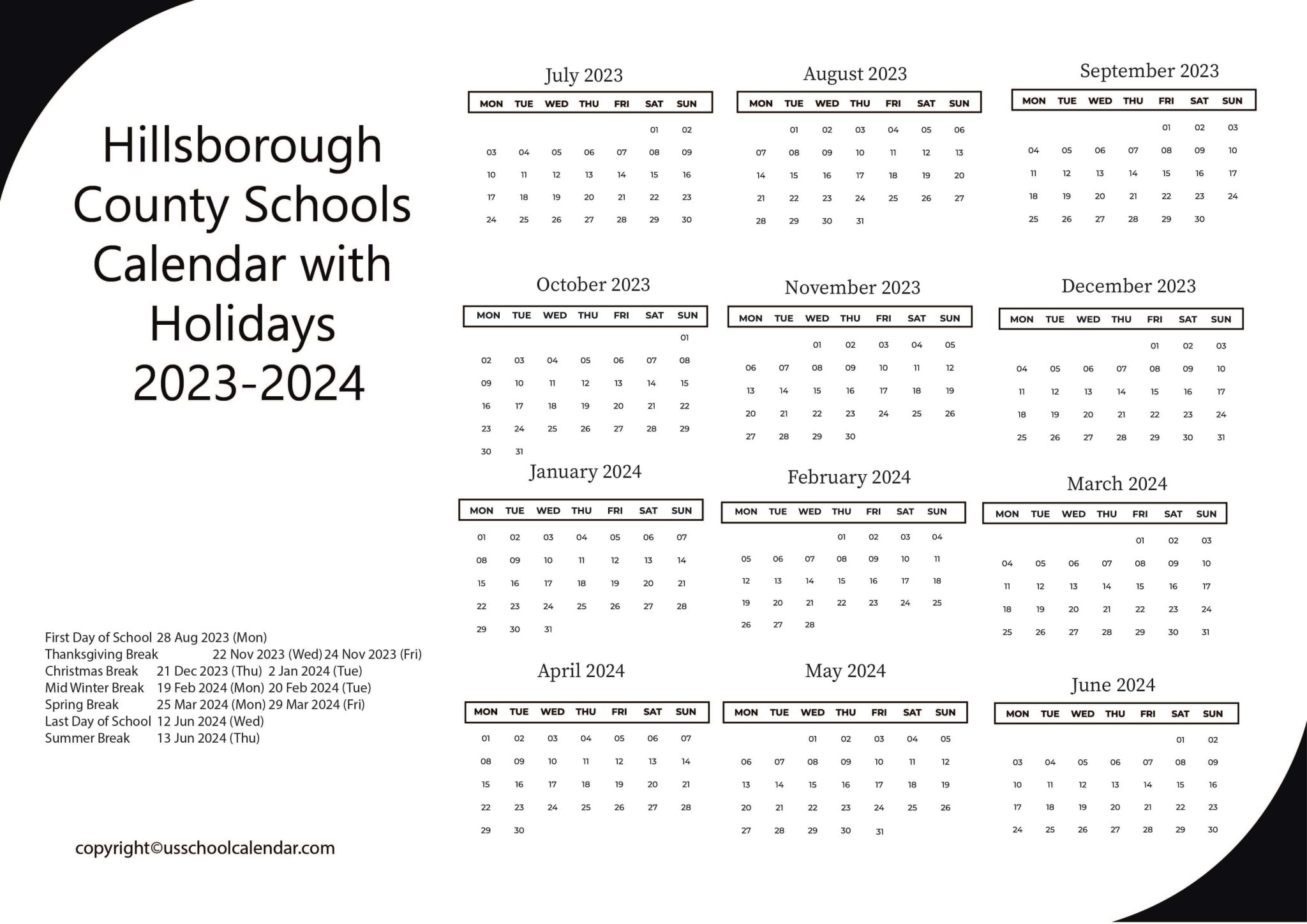 WCPSS Wake County School Calendar With Holidays 2023 2024 2024