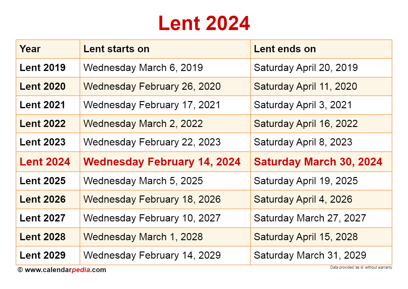 Catholic Lent Calendar 2024 2024 Calendar Printable